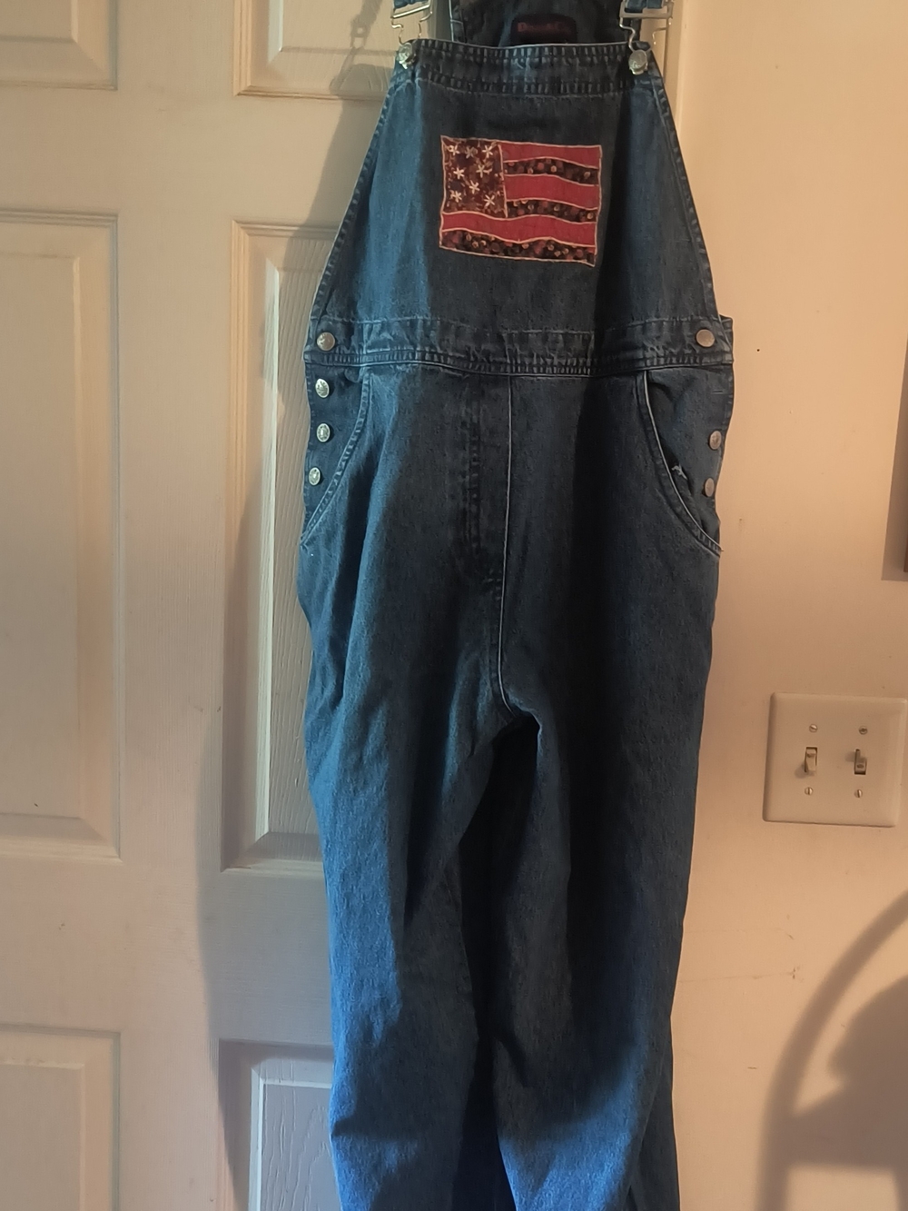 Vintae. Denim&Co Blue Denim Overalls Size(Large)